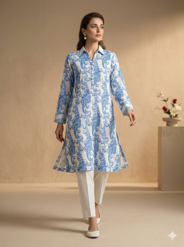 Blue Paisley 2-Piece Lawn Suit